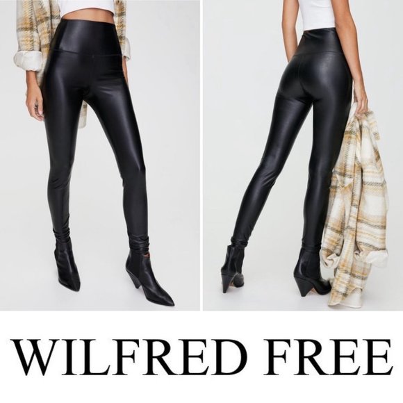 🦊Wilfred Aritzia Darian Vegan Leather Leggings - Picture 1 of 10